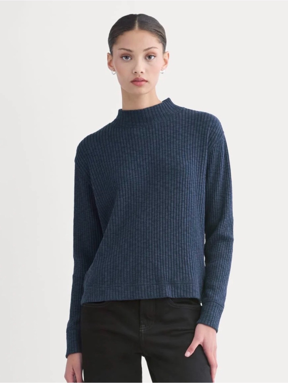 Everlane The Cozy Rib Funnel Neck Navy